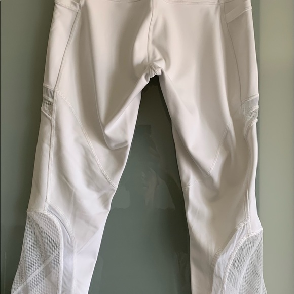 Lululemon cropped white leggings with mesh details. Worn once!! - Picture 3 of 4